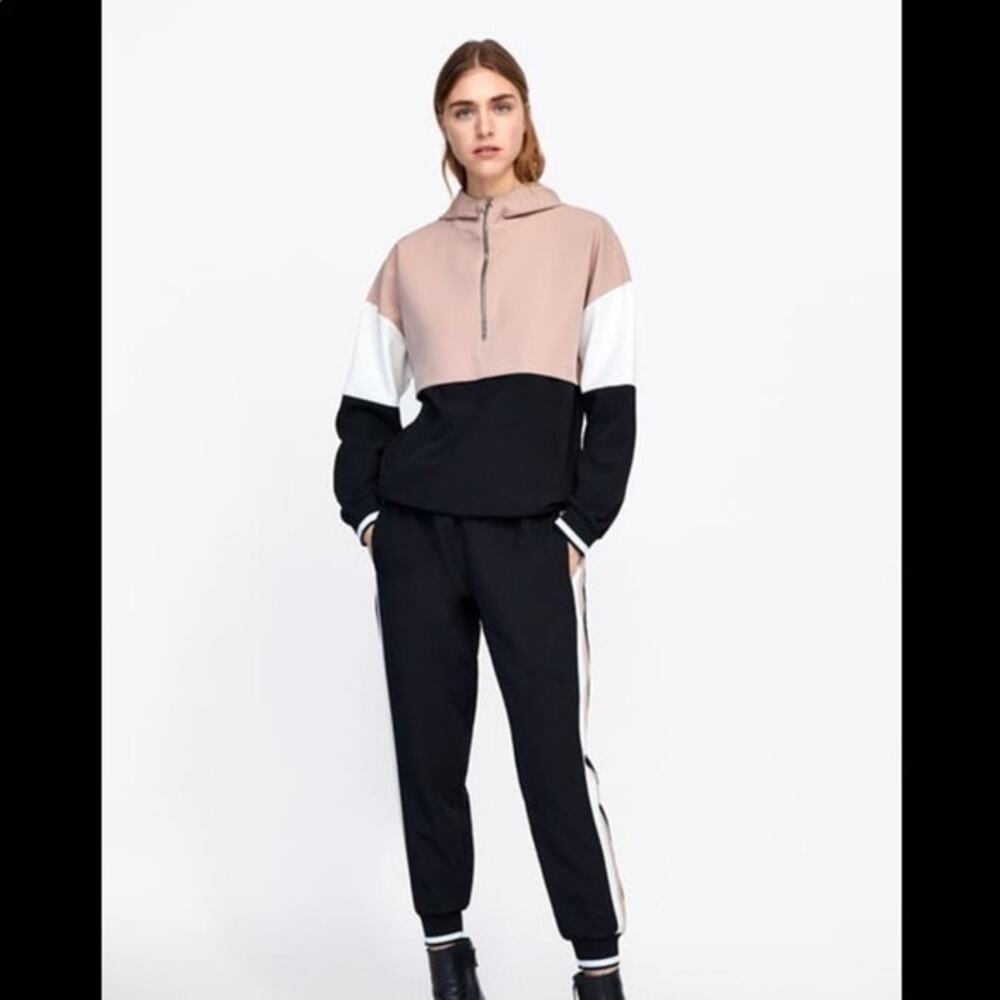 Zara Color Block Hoodie and Jogger Track Set Medium
